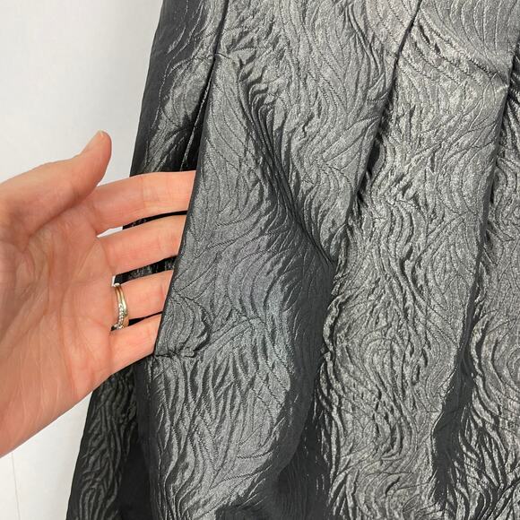 BCBGMAXAZRIA | NWT Gray One Shoulder Jacquard Rosette Cocktail Mini Dress - Picture 8 of 12